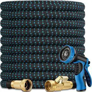 100 ft Expandable Garden Hose - Superior Strength 3750D - 3 -Layer Latex Core Garden HoseS - Expanding Water hoses - Extra Strong Brass Connectors/Storage Bag 100 ft Expandable Garden Hose - Superior Strength 3750D - 3 -Layer Latex Core Garden HoseS - Expanding Water hoses - Extra Strong Brass Connectors/Storage Bag