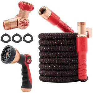 Ballistic 50 FT Expandable Garden Hose w/Pocket Pivot Swivel Connector, Anti-Burst Sleeve Reinforced with Bulletproof Fiber, Lightweight, No-Kink, Compact, UV-Protected, AS SEEN ON TV Ballistic 50 FT Expandable Garden Hose w/Pocket Pivot Swivel Connector, Anti-Burst Sleeve Reinforced with Bulletproof Fiber, Lightweight, No-Kink, Compact, UV-Protected, AS SEEN ON TV
