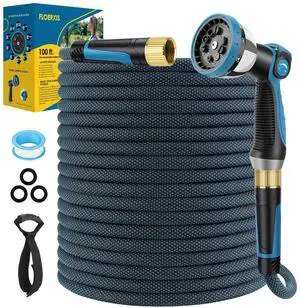 Non-Expandable Garden Hose 100 FT, Lightweight Hose with 10 Function Spray Nozzle, Kink-Free Flexible Water Hose, Durable, Leak-Proof, 360° Swivel Connectors, Portable Storage Strap Non-Expandable Garden Hose 100 FT, Lightweight Hose with 10 Function Spray Nozzle, Kink-Free Flexible Water Hose, Durable, Leak-Proof, 360° Swivel Connectors, Portable Storage Strap