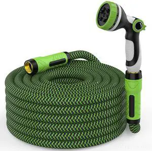 NON-EXPANDABLE Garden Hose 25ft x5/8'', Heavy Duty Flexible Water Hose with 10-Function Sprayer, Lightweight, Leak Proof, Durable Fabric Skin, Pressure Resistant for Yard, Outdoor NON-EXPANDABLE Garden Hose 25ft x5/8'', Heavy Duty Flexible Water Hose with 10-Function Sprayer, Lightweight, Leak Proof, Durable Fabric Skin, Pressure Resistant for Yard, Outdoor