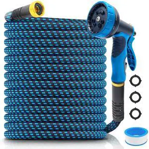 Garden Hose 50ft, Non-Expanding Water Hose Ultra Lightweight, Kink-Free Flexible Hose with 10-Pattern Nozzle, Durable & Abrasion Resistant Outdoor Hose for Yard, Lawn, Marine, RV, and Car Wash (50 FT) Garden Hose 50ft, Non-Expanding Water Hose Ultra Lightweight, Kink-Free Flexible Hose with 10-Pattern Nozzle, Durable & Abrasion Resistant Outdoor Hose for Yard, Lawn, Marine, RV, and Car Wash (50 FT)