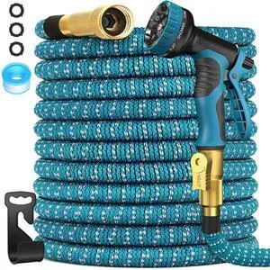 100 ft Expandable Garden Hose - 2026 Newly No-Kink 5-Layer Latex Core Water Hose with 10-Pattern Nozzle, Flexible, Lightweight, Leak-Free, 3/4 Solid Brass Fittings, 3750D Retractable Expanding Hose 100 ft Expandable Garden Hose - 2026 Newly No-Kink 5-Layer Latex Core Water Hose with 10-Pattern Nozzle, Flexible, Lightweight, Leak-Free, 3/4 Solid Brass Fittings, 3750D Retractable Expanding Hose