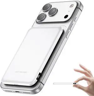 0.4" Ultra Slim Magnetic Portable Charger, 50% Smaller 5000mAh Power Bank with LED Display, Fast Charging Wireless Battery Pack, Travel Essential MagSafe Compatible Charger for iPhone 17/16/15 - White 0.4" Ultra Slim Magnetic Portable Charger, 50% Smaller 5000mAh Power Bank with LED Display, Fast Charging Wireless Battery Pack, Travel Essential MagSafe Compatible Charger for iPhone 17/16/15 - White