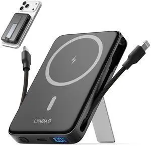 No More Forget Cables! 10000mAh Ultra Slim Magnetic Power Bank, Built-in USB-C & iPhone Cable, 20W Portable Charger with Foldable Stand, for iPhone 17/16/15/14/13/12 Series No More Forget Cables! 10000mAh Ultra Slim Magnetic Power Bank, Built-in USB-C & iPhone Cable, 20W Portable Charger with Foldable Stand, for iPhone 17/16/15/14/13/12 Series