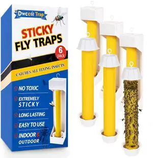 Sticky Fly Traps Indoors & Outdoor 6pk, Fly Stick Catcher Strips for Gnats, House Flying Insect, Super Sticky Hanging Fly Trap Paper Tape Indoor Outdoor Sticky Fly Traps Indoors & Outdoor 6pk, Fly Stick Catcher Strips for Gnats, House Flying Insect, Super Sticky Hanging Fly Trap Paper Tape Indoor Outdoor