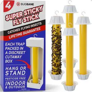 Fly Stick Sticky Fly Traps for Indoors Outdoor 4pk. Non-Toxic Super Sticky Hanging Flies Catcher Paper Tape Strips for Home. Catches All Bugs and gnats. Indoor Outdoor House Flying Insect Trap. Fly Stick Sticky Fly Traps for Indoors Outdoor 4pk. Non-Toxic Super Sticky Hanging Flies Catcher Paper Tape Strips for Home. Catches All Bugs and gnats. Indoor Outdoor House Flying Insect Trap.
