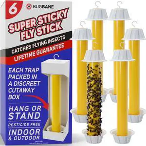 Fly Stick Sticky Fly Traps for Indoors Outdoor 6pk. Non-Toxic Super Sticky Hanging Flies Catcher Paper Tape Strips for Home. Catches All Bugs and gnats. Indoor Outdoor House Flying Insect Trap. Fly Stick Sticky Fly Traps for Indoors Outdoor 6pk. Non-Toxic Super Sticky Hanging Flies Catcher Paper Tape Strips for Home. Catches All Bugs and gnats. Indoor Outdoor House Flying Insect Trap.