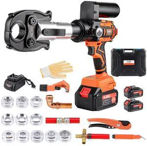 21V Brushless Motor Pro Press Tool for Copper & PEX Pipes Cordless Plumbing Press Tool Kit w/ 1/2, 3/4, 1 Copper & 3/81 ASTM F1807 PEX Dies | F877 Stainless Sleeves | For Professional Plumbers 21V Brushless Motor Pro Press Tool for Copper & PEX Pipes Cordless Plumbing Press Tool Kit w/ 1/2, 3/4, 1 Copper & 3/81 ASTM F1807 PEX Dies | F877 Stainless Sleeves | For Professional Plumbers