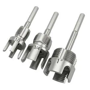 3Pcs PVC Pipe Threader Kit, 1/2" 3/4" 1" Internal & External 3Pcs PVC Pipe Threader Kit, 1/2" 3/4" 1" Internal & External