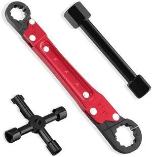 Plumbing Tools Angle Stop Wrench Kit - 3-Piece Plumber Tool Set with Compression Sleeve Puller & 4-Way Sillcock Key - Fits 3/8" & 1/2" Angle Stop Outlets Ferrule Removal Tool for Tight Spaces Plumbing Tools Angle Stop Wrench Kit - 3-Piece Plumber Tool Set with Compression Sleeve Puller & 4-Way Sillcock Key - Fits 3/8" & 1/2" Angle Stop Outlets Ferrule Removal Tool for Tight Spaces