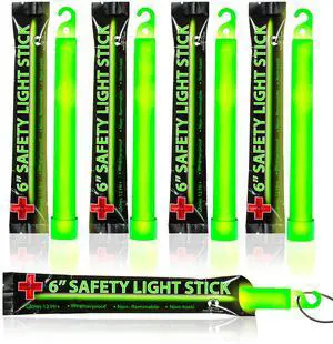25 Ultra Bright Green Glow Sticks - Individual Packed With Lanyard - For Camping, Emergency Survival - Glow Lights for Blackouts, Hurricane and Storms- 6 Inch Chem Light Sticks with 12 Hour Duration 25 Ultra Bright Green Glow Sticks - Individual Packed With Lanyard - For Camping, Emergency Survival - Glow Lights for Blackouts, Hurricane and Storms- 6 Inch Chem Light Sticks with 12 Hour Duration