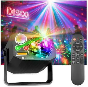 Dj Party Disco Ball Lights with Pattern and Sound Activated,10 ft USB Cable, Laucnpty LED Stage Strobe Light that Sync with Music, Christmas Rave/Home Karaoke/Dance/Club Bar Lights for Parties Dj Party Disco Ball Lights with Pattern and Sound Activated,10 ft USB Cable, Laucnpty LED Stage Strobe Light that Sync with Music, Christmas Rave/Home Karaoke/Dance/Club Bar Lights for Parties