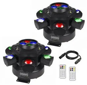 2Pack Moving Head DJ Lights 150W RGBW, 6-Arm Party Stage Light with Remote 2Pack Moving Head DJ Lights 150W RGBW, 6-Arm Party Stage Light with Remote