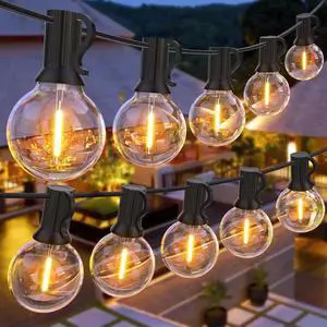 Outdoor String Lights, 100FT G40 Bulbs Shatterproof Patio Lights, Waterproof Dimmable Hanging Outdoor Lights, Connectable LED Outside Lights for Backyard Yard Gazebo Porch Party Outdoor String Lights, 100FT G40 Bulbs Shatterproof Patio Lights, Waterproof Dimmable Hanging Outdoor Lights, Connectable LED Outside Lights for Backyard Yard Gazebo Porch Party