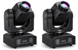 60W LED Moving Head Stage Lights with DMX512 Control - 8 Gobos & 8 Colors, Sound Activated, 540° Pan & 270° Tilt, Compact DJ Light for Wedding, Party Stage Lighting (2 Pack) 60W LED Moving Head Stage Lights with DMX512 Control - 8 Gobos & 8 Colors, Sound Activated, 540° Pan & 270° Tilt, Compact DJ Light for Wedding, Party Stage Lighting (2 Pack)