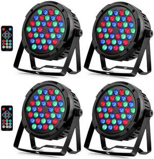 36LEDs RGB Stage Par Lights - OPPSK 36W Sound Activated Multi Modes - Remote DMX Control - Corded Electric - Uplights for Events DJ Music Dance Party Wedding Church Bar Club Stage Lighting (4Pack) 36LEDs RGB Stage Par Lights - OPPSK 36W Sound Activated Multi Modes - Remote DMX Control - Corded Electric - Uplights for Events DJ Music Dance Party Wedding Church Bar Club Stage Lighting (4Pack)