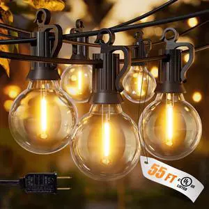Outdoor String Lights, 50+5FT 25 G40 Bulbs Shatterproof Patio Lights, IP65 Waterproof Dimmable Hanging Connectable Globe LED Outdoor Lights for Christmas, Backyard, Bistro, Porch Outdoor String Lights, 50+5FT 25 G40 Bulbs Shatterproof Patio Lights, IP65 Waterproof Dimmable Hanging Connectable Globe LED Outdoor Lights for Christmas, Backyard, Bistro, Porch