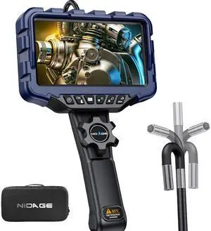 Two-Way Articulating Endoscope Camera with Light 7'' IPS Borescope with Articulated Snake Head and 5.3FT Cable 1080P Waterproof Industrial Inspection Camera for Auto Mechanics Wall Two-Way Articulating Endoscope Camera with Light 7'' IPS Borescope with Articulated Snake Head and 5.3FT Cable 1080P Waterproof Industrial Inspection Camera for Auto Mechanics Wall