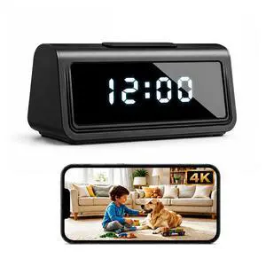 4K Indoor Security Camera, Smart Clock Hidden Camera with 150° Wide Angle 4K Indoor Security Camera, Smart Clock Hidden Camera with 150° Wide Angle