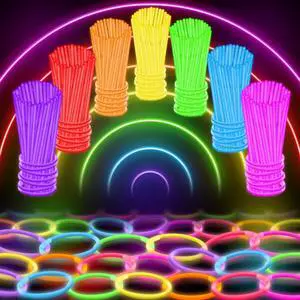 100 Ultra Bright Glow Sticks Bulk Party Pack - Halloween Glow in the Dark Party Supplies Pack - 8" Glowsticks Party Favors with Bracelets and Necklaces 100 Ultra Bright Glow Sticks Bulk Party Pack - Halloween Glow in the Dark Party Supplies Pack - 8" Glowsticks Party Favors with Bracelets and Necklaces