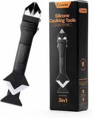 Silicone Caulking Tool 3-in-1 Grout Removal Tool and Sealant Finishing Scraper with Stainless Steelhead, Caulk Remover and Seam Repair Kit for Bathroom, Kitchen, Floor, Window and Sink Joints Silicone Caulking Tool 3-in-1 Grout Removal Tool and Sealant Finishing Scraper with Stainless Steelhead, Caulk Remover and Seam Repair Kit for Bathroom, Kitchen, Floor, Window and Sink Joints