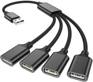 USB Splitter 1 in 4 Out, USB Y Cable, 1Ft/ 30cm A Male to 4 Female Extension Cord for TV/PC/Laptop/MacBook/Keyboard/ PS4/ PS5/ Flash Drive/Laptop/LED Etc. USB Splitter 1 in 4 Out, USB Y Cable, 1Ft/ 30cm A Male to 4 Female Extension Cord for TV/PC/Laptop/MacBook/Keyboard/ PS4/ PS5/ Flash Drive/Laptop/LED Etc.