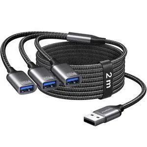 USB Splitter 1 in 3 Out, USB Splitter Cable USBA Extension Cable 6.6FT Long Cord for Charging and Data, 3 Port Hub for Autodarts Camera Laptop PC Computer TV Mac PS5 PS4 Xbox Keyboard Mouse USB Splitter 1 in 3 Out, USB Splitter Cable USBA Extension Cable 6.6FT Long Cord for Charging and Data, 3 Port Hub for Autodarts Camera Laptop PC Computer TV Mac PS5 PS4 Xbox Keyboard Mouse