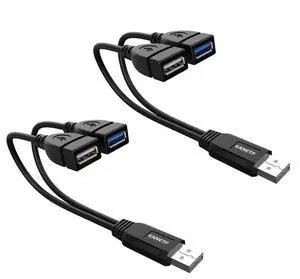 USB 3.0 Female to Dual USB Male Splitter Cable, 2 Pack USB 3.0 Female to Dual USB Male Splitter Cable, 2 Pack