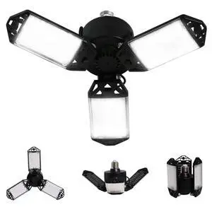 LED Garage Light, 80W 8000 Lumen Ceiling Lights with 3 Adjustable Panels, 6500K Daylight Light Bulb Fixture LED Lights for Garage, Workshop LED Garage Light, 80W 8000 Lumen Ceiling Lights with 3 Adjustable Panels, 6500K Daylight Light Bulb Fixture LED Lights for Garage, Workshop