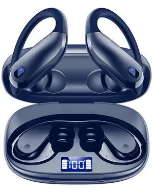 Wireless Earbuds Bluetooth 5.3 Sport Headphones with Earhooks,IPX7 Waterproof Earphones,48H Playtime Earbuds,Lightweight 7.8g,Noise Cancelling Mic Bluetooth Headphones for Running & Workout-Navy Wireless Earbuds Bluetooth 5.3 Sport Headphones with Earhooks,IPX7 Waterproof Earphones,48H Playtime Earbuds,Lightweight 7.8g,Noise Cancelling Mic Bluetooth Headphones for Running & Workout-Navy