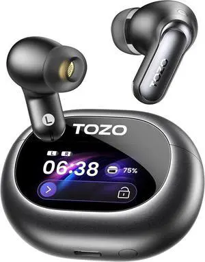 NC20 Pro Active Noise Cancelling Wireless Earbuds, Smart LCD Screen | LDAC Hi-Res Audio, Stereo Bass, 6 Mics AI Call Ear Buds, 80H Playtime, IPX8 Waterproof, 32 EQ via App, Wireless Charging NC20 Pro Active Noise Cancelling Wireless Earbuds, Smart LCD Screen | LDAC Hi-Res Audio, Stereo Bass, 6 Mics AI Call Ear Buds, 80H Playtime, IPX8 Waterproof, 32 EQ via App, Wireless Charging