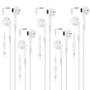 FEROX 5 Pack Wired Earbuds in-Ear Headphones, 5 Year Warranty, Earphones with Microphone, Noise Isolation for 3.5mm Jack Ear Buds for iPhone, Samsung, Computer, Laptop, Kids, School Students FEROX 5 Pack Wired Earbuds in-Ear Headphones, 5 Year Warranty, Earphones with Microphone, Noise Isolation for 3.5mm Jack Ear Buds for iPhone, Samsung, Computer, Laptop, Kids, School Students