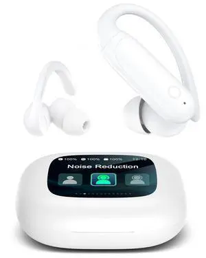 Wireless Earbuds, Bluetooth Headphones 6.0, Ear Buds with Touch Screen, ANC ENC Noise Cancelling, 40H Bass Stereo Sound Over-Ear Earphones for iOS, Android, Sports, Workout, Purewhite Wireless Earbuds, Bluetooth Headphones 6.0, Ear Buds with Touch Screen, ANC ENC Noise Cancelling, 40H Bass Stereo Sound Over-Ear Earphones for iOS, Android, Sports, Workout, Purewhite