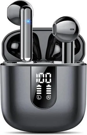 Wireless Earbuds, Bluetooth 5.4 Headphones HiFi Stereo, Bluetooth Earbuds with ENC Noise Cancelling Mic, 36H LED Display Ear Buds, IPX7 in Ear Earphones for Phone Tablet Laptop Sports, Black Wireless Earbuds, Bluetooth 5.4 Headphones HiFi Stereo, Bluetooth Earbuds with ENC Noise Cancelling Mic, 36H LED Display Ear Buds, IPX7 in Ear Earphones for Phone Tablet Laptop Sports, Black