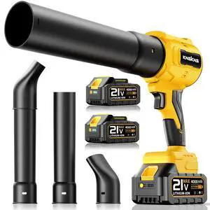 Cordless Leaf Blower with 2 Batteries and Charger, 750 CFM Lightweight Handheld Turbo Jet Blower for Snow, Car Drying, Leaves & Patio, 1300000 RPM Electric Blower with 2 Nozzles Cordless Leaf Blower with 2 Batteries and Charger, 750 CFM Lightweight Handheld Turbo Jet Blower for Snow, Car Drying, Leaves & Patio, 1300000 RPM Electric Blower with 2 Nozzles