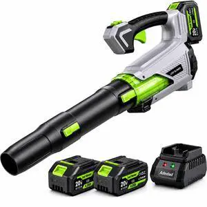Cordless Leaf Blower 580CFM/170MPH with 2x4.0Ah Batteries & Charger Cordless Leaf Blower 580CFM/170MPH with 2x4.0Ah Batteries & Charger