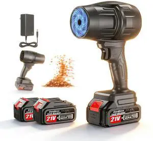 Electric Cordless Leaf Blower, 550000RPM Lightweight Handheld Dust Blower with 2 Battery & Charger, Adjustable Speed, High-Speed Motor Leaf Blowers for Lawn Care, Garage/Patio/Car Cleaning Electric Cordless Leaf Blower, 550000RPM Lightweight Handheld Dust Blower with 2 Battery & Charger, Adjustable Speed, High-Speed Motor Leaf Blowers for Lawn Care, Garage/Patio/Car Cleaning