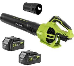 Leaf Blower Cordless with 2 x 3.0Ah Battery and Charger, 680CFM 230MPH Electric Blower with 2 Speeds, 20V Handheld Leaf Cleaner for Lawn Care, Blowing Leaves, Dust, Snow, Gravel for Patio, Yard, Green Leaf Blower Cordless with 2 x 3.0Ah Battery and Charger, 680CFM 230MPH Electric Blower with 2 Speeds, 20V Handheld Leaf Cleaner for Lawn Care, Blowing Leaves, Dust, Snow, Gravel for Patio, Yard, Green