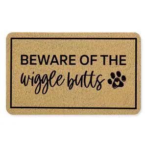 Funny Dog Door Mat, Dog Lovers Owner Welcome Mats for Front Door, Beware of The Wigglebutts Doormat Outdoor Indoor Entrance Entryway, 17X30 Inches Funny Dog Door Mat, Dog Lovers Owner Welcome Mats for Front Door, Beware of The Wigglebutts Doormat Outdoor Indoor Entrance Entryway, 17X30 Inches