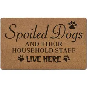 Funny Spoiled Dog Door Mats, Dog Mat for Home Outside Entryway, Funny Welcome Front Door Mat Indoor Outdoor Entrance, Artificial Coir Doormat Rugs for Patio Entry Kitchen Decor, 17x30 Inch Funny Spoiled Dog Door Mats, Dog Mat for Home Outside Entryway, Funny Welcome Front Door Mat Indoor Outdoor Entrance, Artificial Coir Doormat Rugs for Patio Entry Kitchen Decor, 17x30 Inch