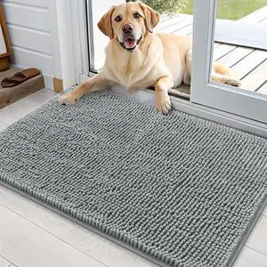 Dog Door Mat for Muddy Paws 36x24, Absorbs Moisture and Dirt, Absorbent Non-Slip Washable Doormat, Quick Dry Chenille Mud Mat for Dogs, Entry Indoor Entryway Carpet for Inside Floor, Grey Dog Door Mat for Muddy Paws 36x24, Absorbs Moisture and Dirt, Absorbent Non-Slip Washable Doormat, Quick Dry Chenille Mud Mat for Dogs, Entry Indoor Entryway Carpet for Inside Floor, Grey