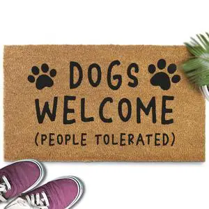 Dogs Welcome People Tolerated Door Mat 30x17 Inch, Funny Dog Doormat, Mat Dog, Hope You Like Dogs Doormat, Coir Mat Dogs Welcome People Tolerated Door Mat 30x17 Inch, Funny Dog Doormat, Mat Dog, Hope You Like Dogs Doormat, Coir Mat