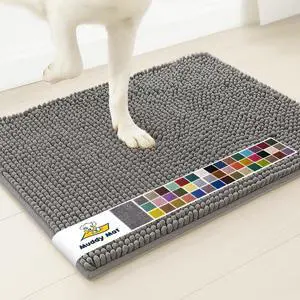Super Water Absorbent Door Mat Indoor, Microfiber Quick Dry Chenille Entryway Rug, Slip Resistant Front Door Mat, Indoor Mats for Entryway, Machine Washable Pet Rug, Grey 28"x18" Super Water Absorbent Door Mat Indoor, Microfiber Quick Dry Chenille Entryway Rug, Slip Resistant Front Door Mat, Indoor Mats for Entryway, Machine Washable Pet Rug, Grey 28"x18"