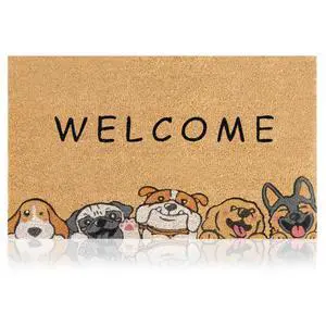 Coir Welcome Mat, Non-Slip, Welcome Dogs, 17 x 29 in Coir Welcome Mat, Non-Slip, Welcome Dogs, 17 x 29 in