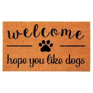 Coir Doormat, Door mat with Hope You Like Dogs Print, 30x17 Coir Doormat, Door mat with Hope You Like Dogs Print, 30x17