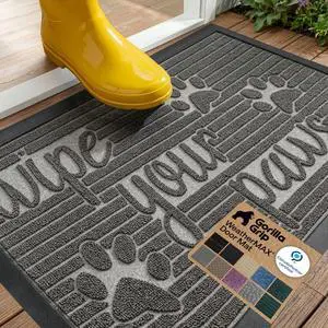 100% Waterproof All-Season WeatherMAX Doormat US Designed Natural Rubber, Stain and Fade Resistant, Low Profile Indoor Outdoor Door Mats, Easy Clean Patio Mat, 29x17, Stone Paws 100% Waterproof All-Season WeatherMAX Doormat US Designed Natural Rubber, Stain and Fade Resistant, Low Profile Indoor Outdoor Door Mats, Easy Clean Patio Mat, 29x17, Stone Paws