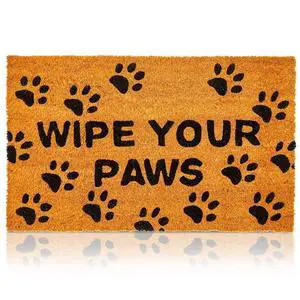 Wipe Your Paws Doormat - Coir Door Mat with PVC Backing - Outdoor Mats for Back Door - Funny Welcome Rug for Dog Lovers - 17"x 30", Brown Wipe Your Paws Doormat - Coir Door Mat with PVC Backing - Outdoor Mats for Back Door - Funny Welcome Rug for Dog Lovers - 17"x 30", Brown