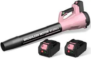 Leaf Blower, Cordless Leaf Blower with 2 X 5.0Ah Battery and Charger, 6 Speed Mode Electric Leaf Blowers Cordless for Blowing Leaves, Blowers for Yard Garden Lawn Care and Dust, Gift for Men(Pink) Leaf Blower, Cordless Leaf Blower with 2 X 5.0Ah Battery and Charger, 6 Speed Mode Electric Leaf Blowers Cordless for Blowing Leaves, Blowers for Yard Garden Lawn Care and Dust, Gift for Men(Pink)