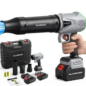 Cordless Handheld Leaf Blower - 21V 3000mAh Battery Powered,Dual Battery 30-60 Min Runtime,2.8 lb Lightweight for Yard Cleaning,Car Drying & Interior Dust Blowing Cordless Handheld Leaf Blower - 21V 3000mAh Battery Powered,Dual Battery 30-60 Min Runtime,2.8 lb Lightweight for Yard Cleaning,Car Drying & Interior Dust Blowing