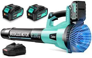 Leaf Blower Cordless,1200W Brushless Electric Leaf Blowers w/ 2x5.0Ah Battery Fast Charger, 6 Speed Powerful Blowers for Garden Lawn Care Patio Blowing Leaves Dust Snow Gift for Men Turquoise Leaf Blower Cordless,1200W Brushless Electric Leaf Blowers w/ 2x5.0Ah Battery Fast Charger, 6 Speed Powerful Blowers for Garden Lawn Care Patio Blowing Leaves Dust Snow Gift for Men Turquoise